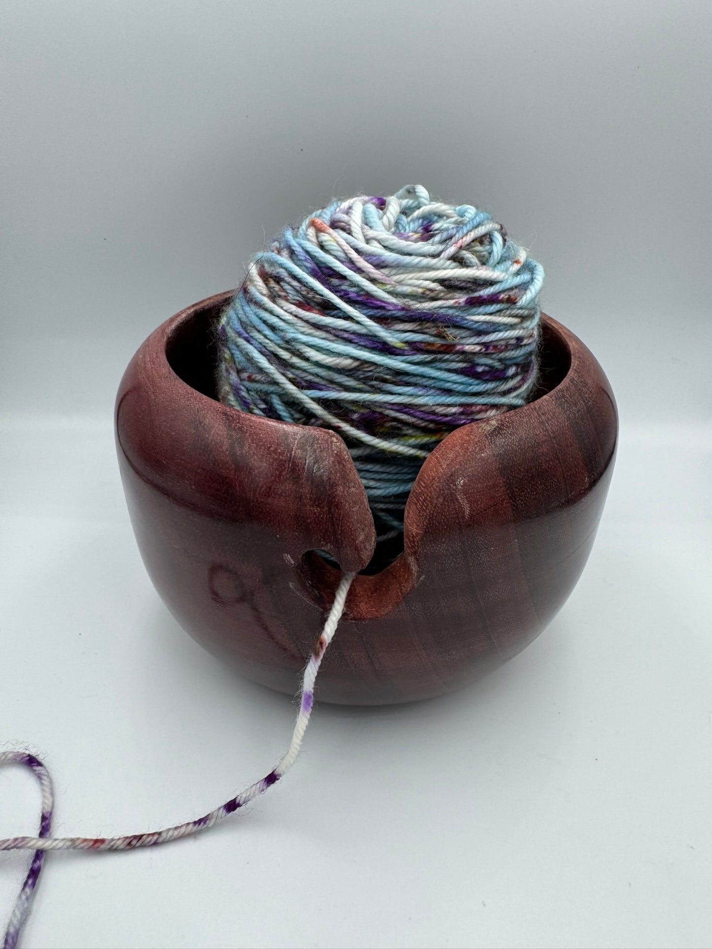 Wood Yarn Bowl -- Purpleheart