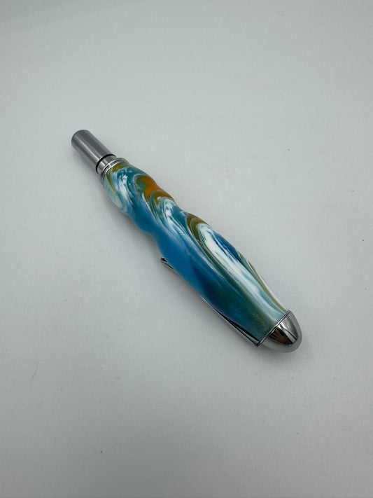 Travel Scissors - Blue and Orange Acrylic Handle