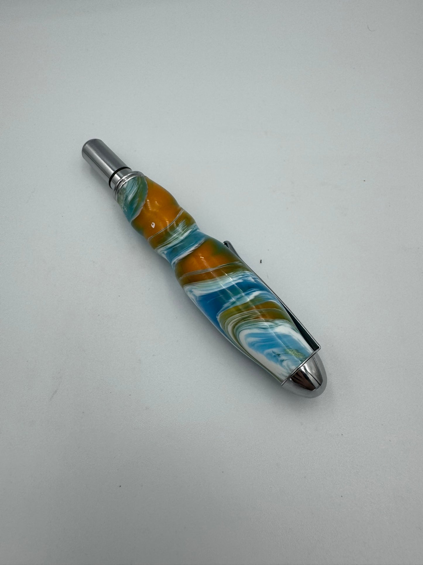 Travel Scissors - Blue and Orange Acrylic Handle